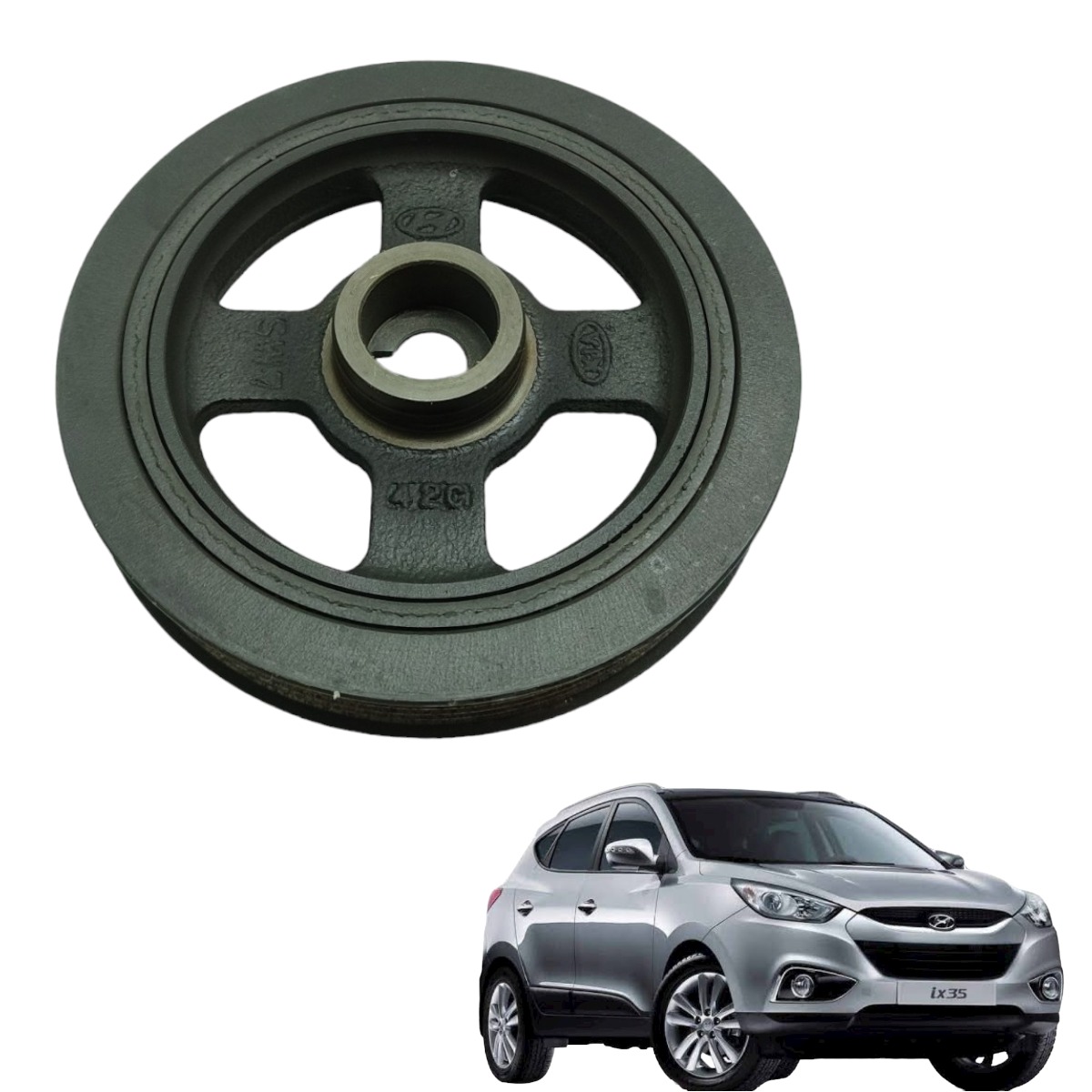 Polia Virabrequim Hyundai Ix35 2.0 16v Aut 2014 2015 2016 3