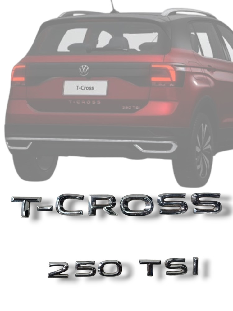 Emblema Tampa Traseira Volkswagen T-cross 250 Tsi Original Cromado 1
