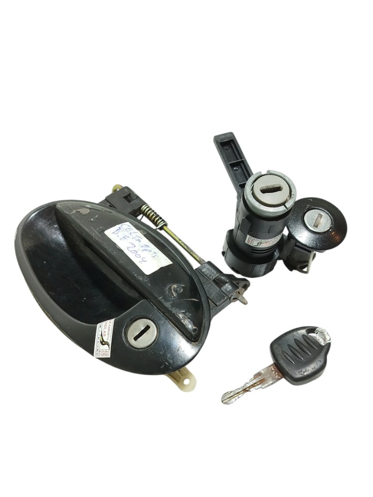 Kit Cilindro Ignição Maçaneta Porta Malas Gm Celta 2007 Preta Dianteira 4