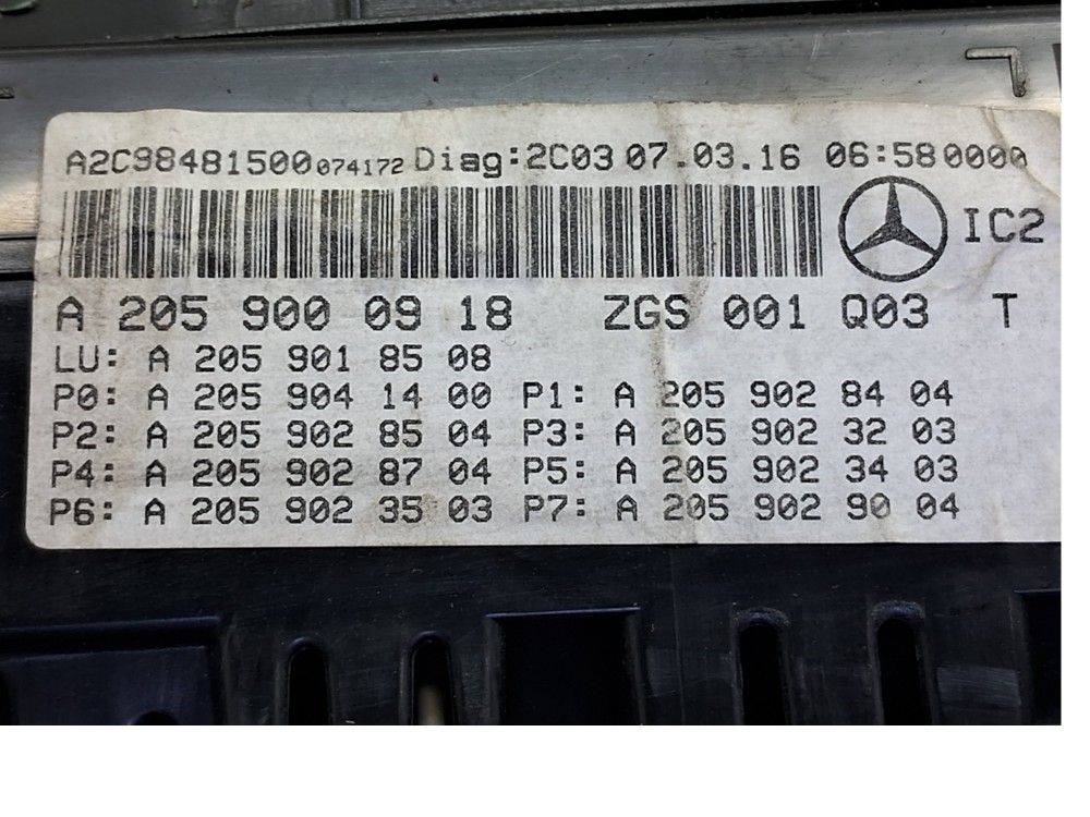 Painel Instrumentos Mercedes C200 2.0 16v Turbo Gas Aut 2016 8
