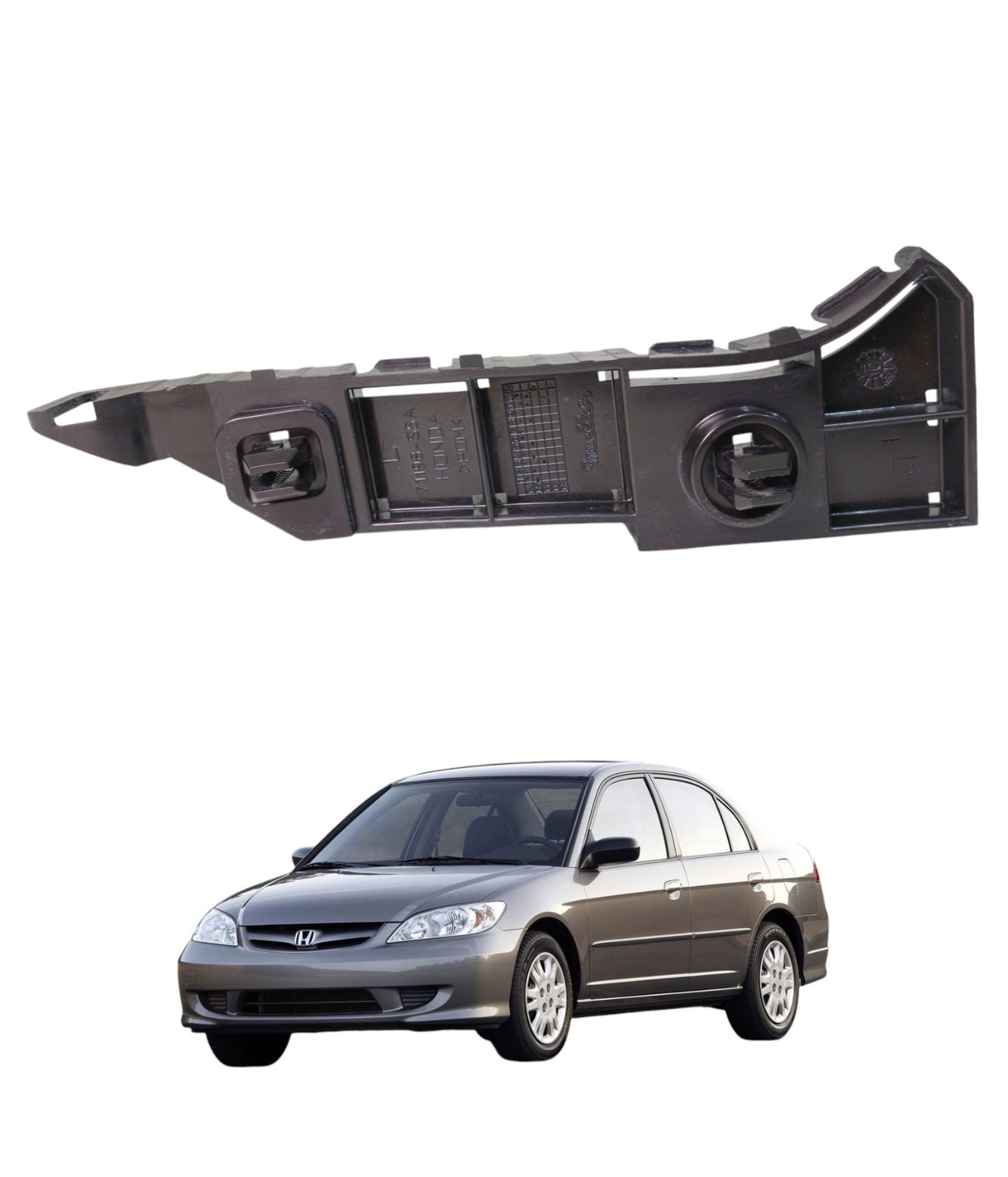 Guia Parachoque Dianteiro Esquerdo Civic 2004 A 2006 E4927