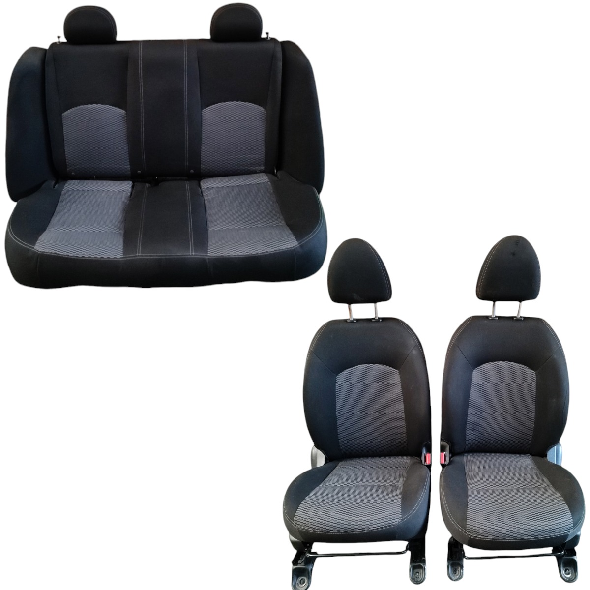 Jogo Banco Tecido Nissan Versa 2016 2017 2018 2019 2020 – Preto / Cinza 1
