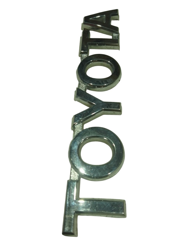 Emblema Letreiro Tampa Traseira Toyota Cromado 12,5x3cm  Prata/cromad