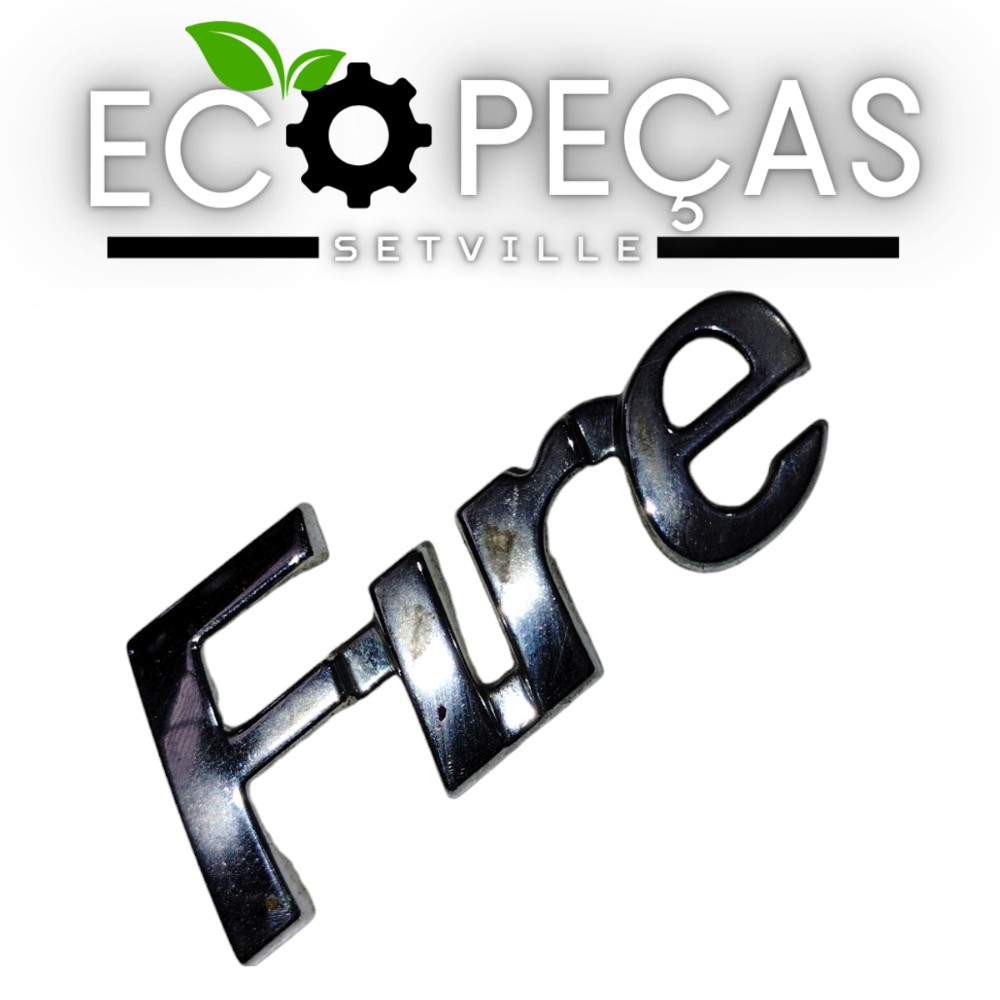 Emblema Letreiro Fire 5x2cm Prata Prata Prata 1