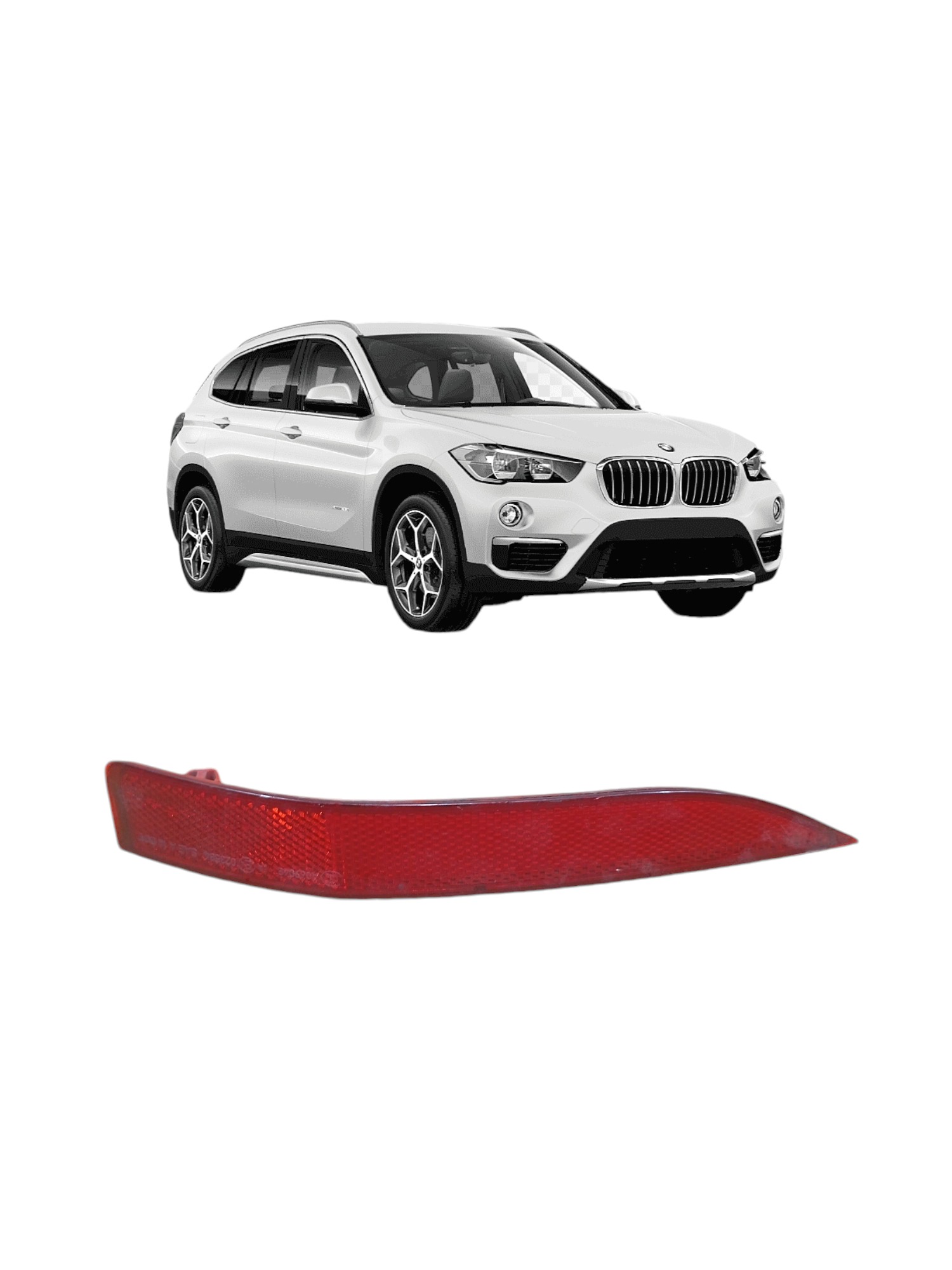 Refletor Olho De Gato Direito Bmw X1 2017 Cod 7355548 Vermelho