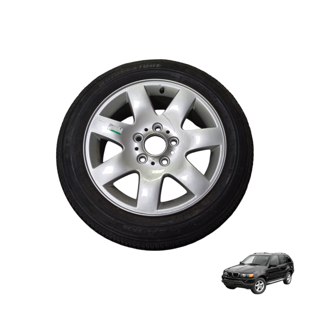 Roda Estepe Aro 17 Bmw X5 2003 2005 Pneu 225/45 Bridgestone Preto Preto Preto Preto