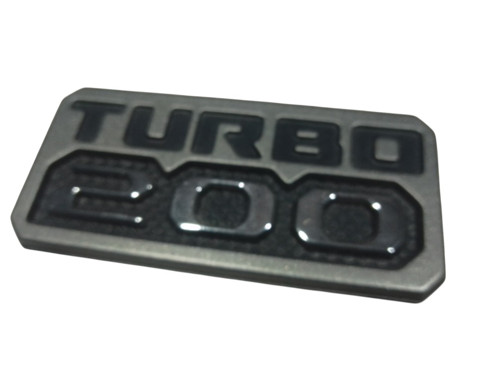 Emblema Turbo 200 Tampa Traseira Fiat Strada Cromado Cinza Cinza 2