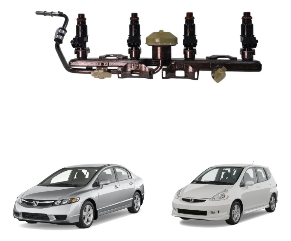 Flauta Com Bicos Injetores Honda Fit Civic 2004 2008
