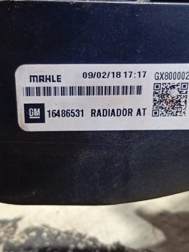 Radiador Água Chevrolet Prisma Cobalt Spin 2016 16486531