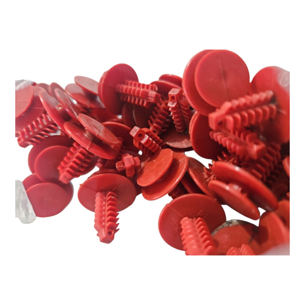 Kic/c 37 Grampos Para Forração Lateral Porta Fiat Palio Vermelho 2