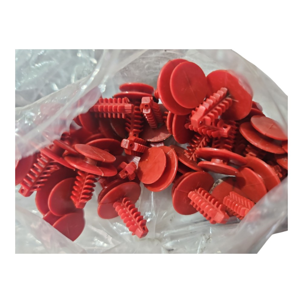 Kic/c 37 Grampos Para Forração Lateral Porta Fiat Palio Vermelho 4