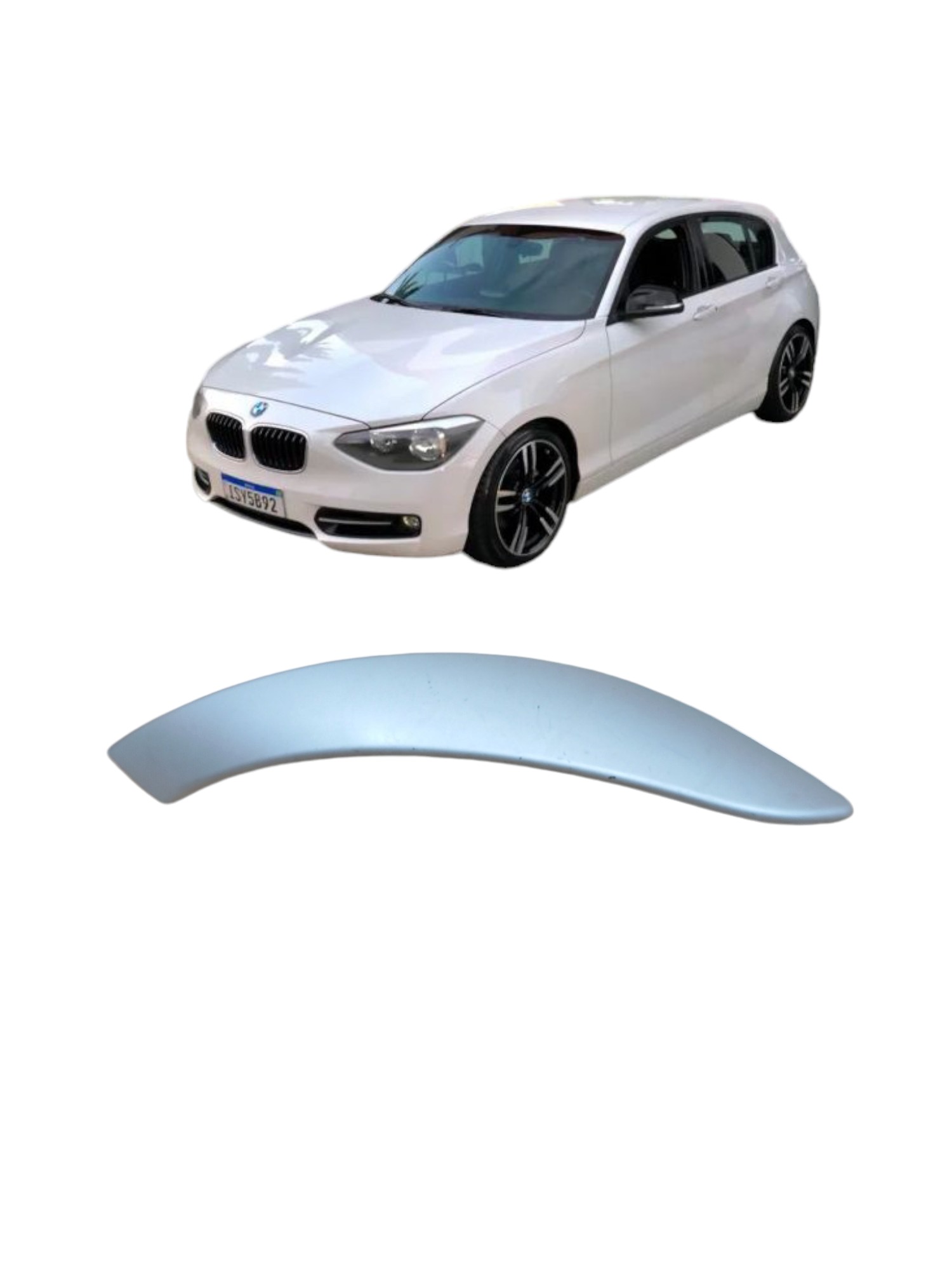 Acabamento Puxador Porta Dianteira Bmw 118 2013 Cod 27648710 Cinza Dianteira