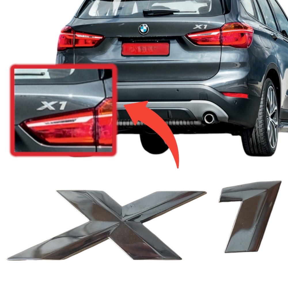 Letras Emblema Da Tampa Traseira Bmw X1  Cromado Cromado 2