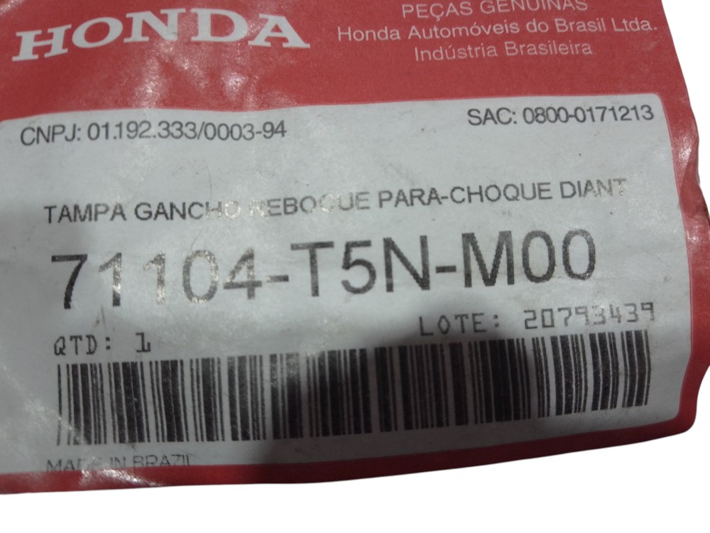 Tampa Gancho Honda Fit 2015 A 2017  Preto Preto 5
