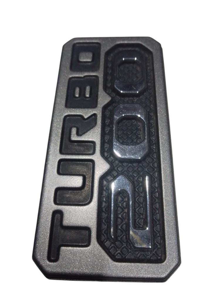 Emblema Turbo 200 Tampa Traseira Fiat Strada Cromado Cinza Cinza 3