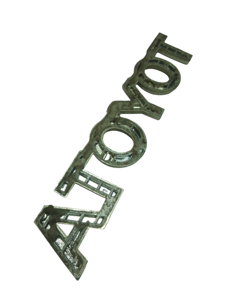 Emblema Letreiro Tampa Traseira Toyota Cromado 12,5x3cm  Prata/cromad 5