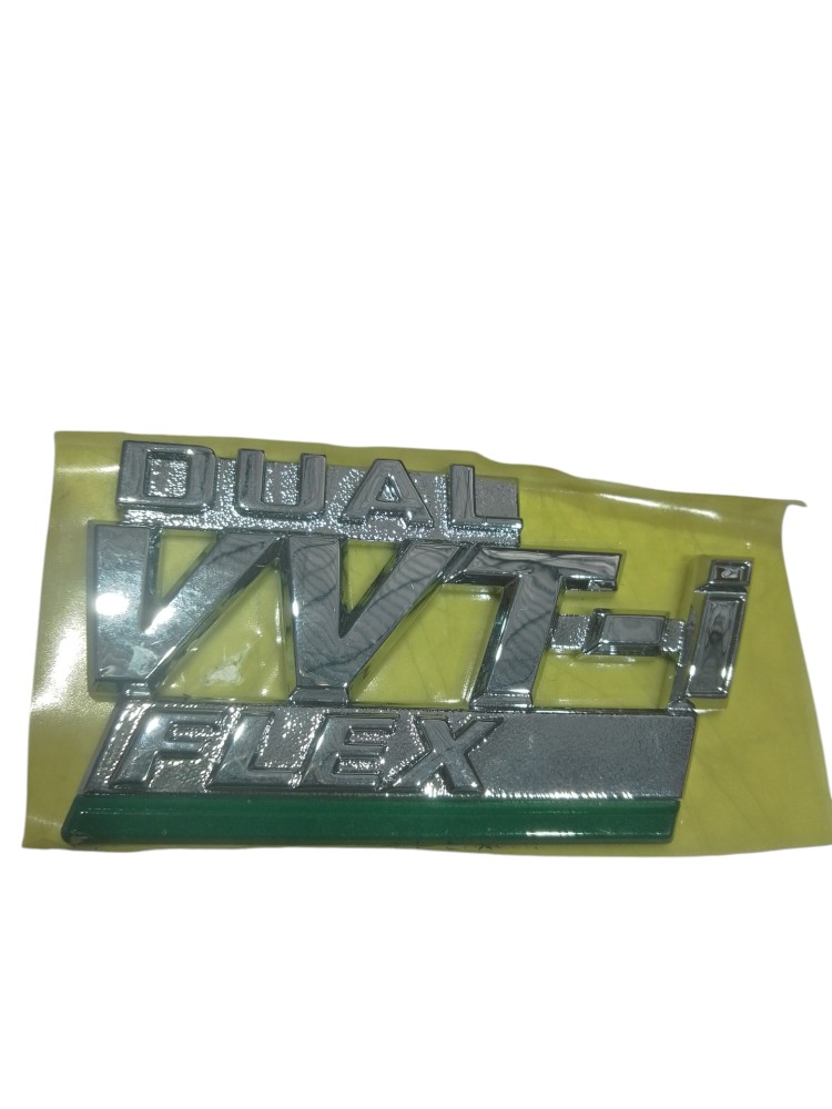 Emblema Tampa Traseira Linha Toyota Dual Vvt-i Flex Cromado Cromado 2