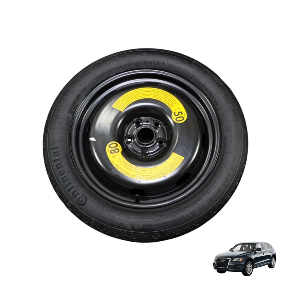 Roda Estepe Aro 18 Audi Q3 2.0 Turbo Pneu 145/80 2014 2015 Preto Preto Preto