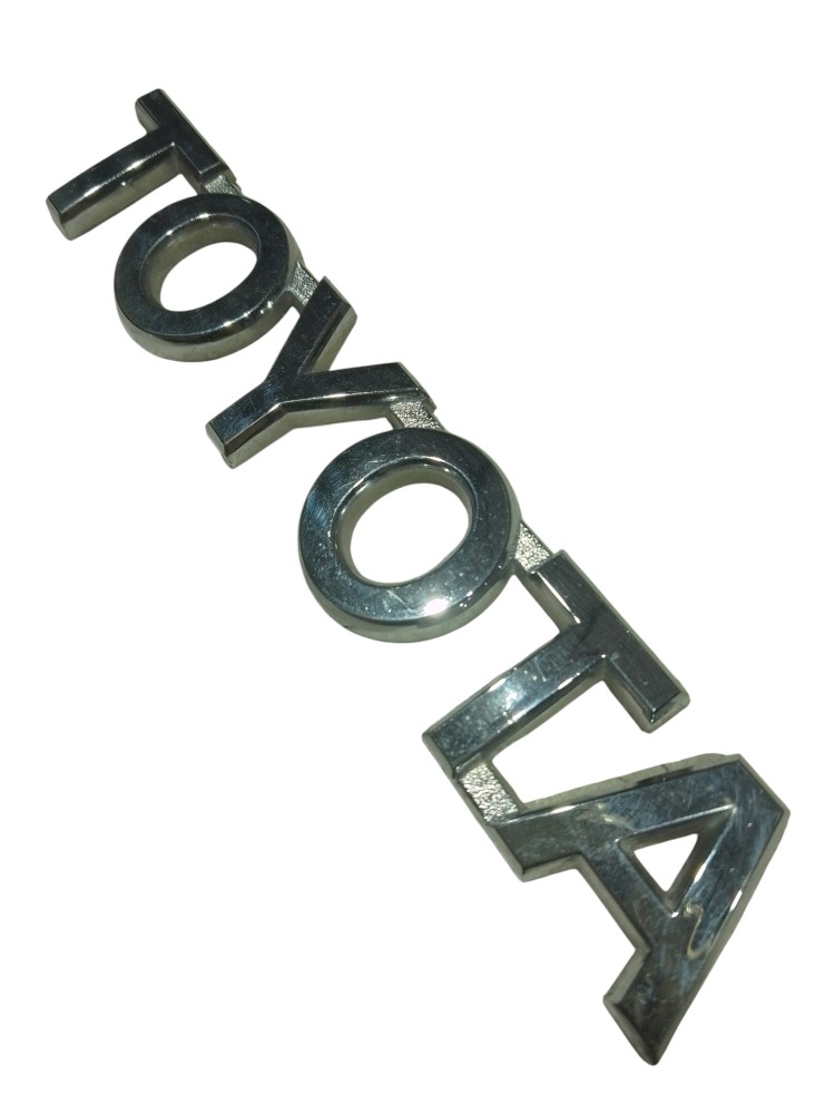 Emblema Letreiro Tampa Traseira Toyota Cromado 12,5x3cm  Prata/cromad 3