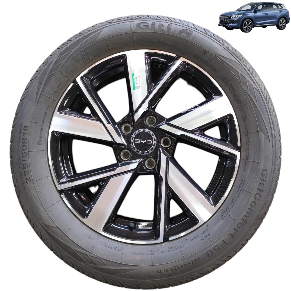 Roda com pneu aro 18 5×120 byd song pro 2026 2025 24 detalhe
