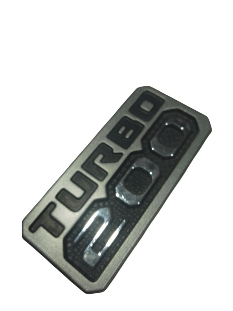 Emblema Turbo 200 Tampa Traseira Fiat Strada Cromado Cinza Cinza 4
