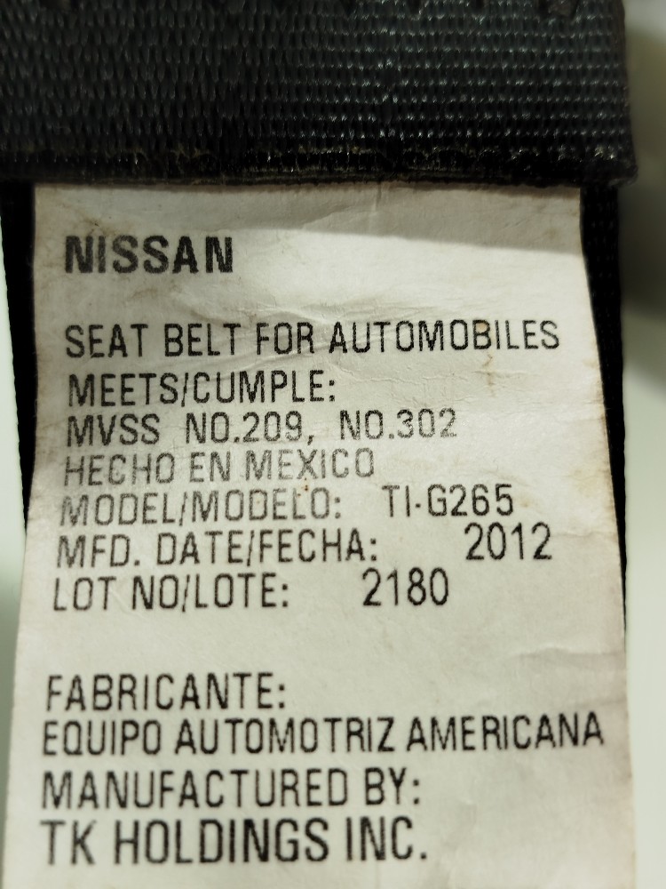 Cinto Segurança Tras Direita Nissan Versa 1.6 SL 2013 4