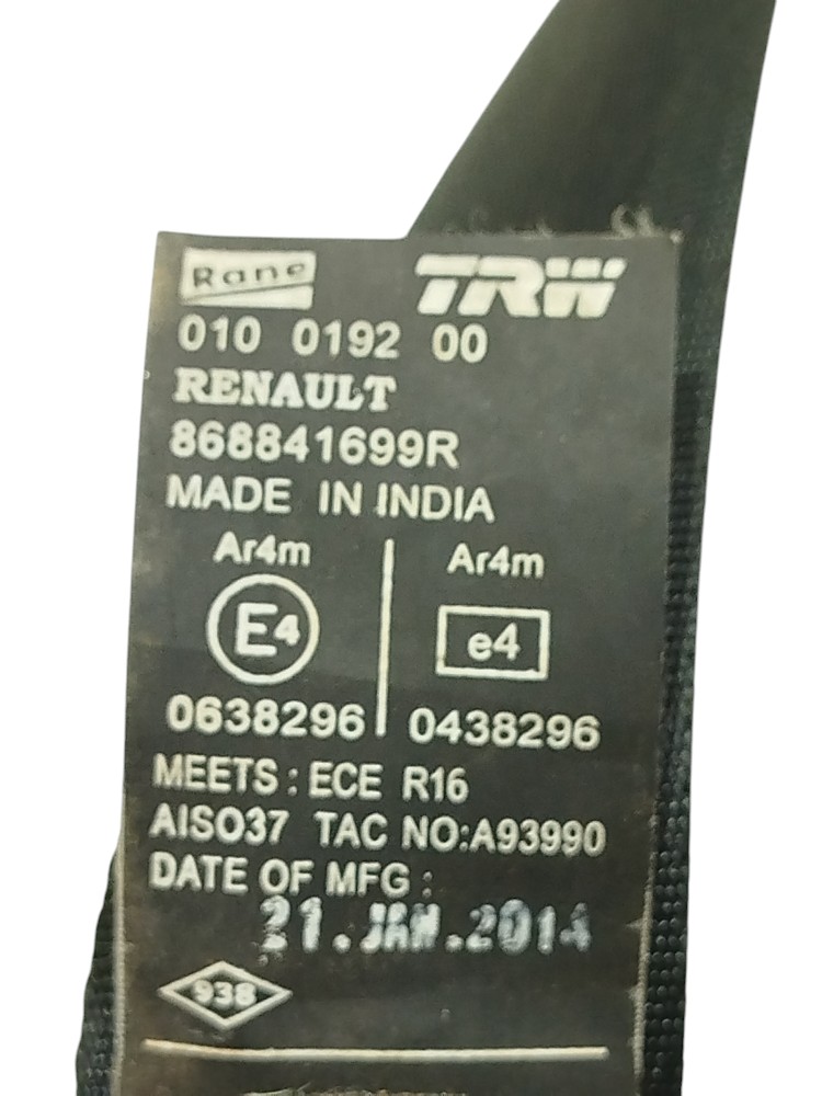 Cinto segurança Dianteiro Direito Duster 4×4 2.0 16v 2015 4