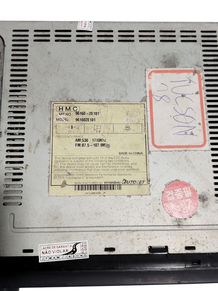 Rádio Palyer Som Hyundai Tucson 2008 961602E101 7