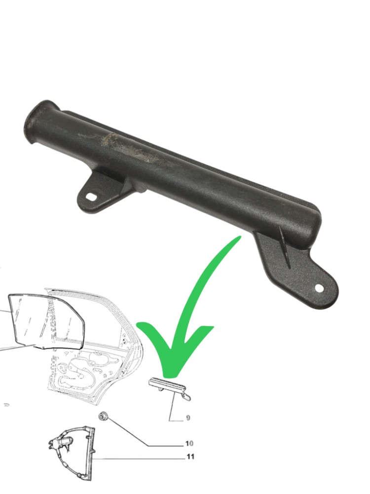 Guia Varão Vidr Maçaneta Direit Fiat Palio Siena Strada