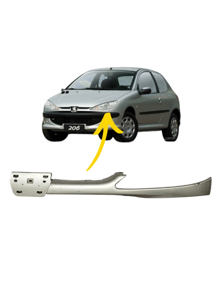 Acabamento Superior Esquerdo Parachoque Peugeot 206 2005 1