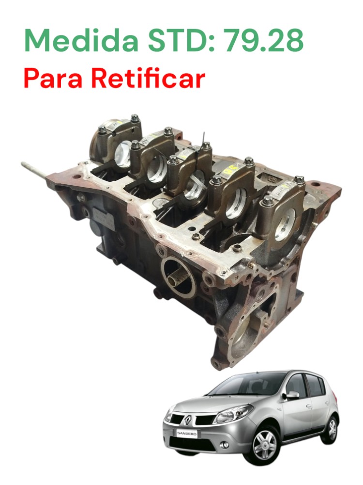 Bloco Motor Renault Sandero 1.6 8V 2010 488824 STD RETIFCAR