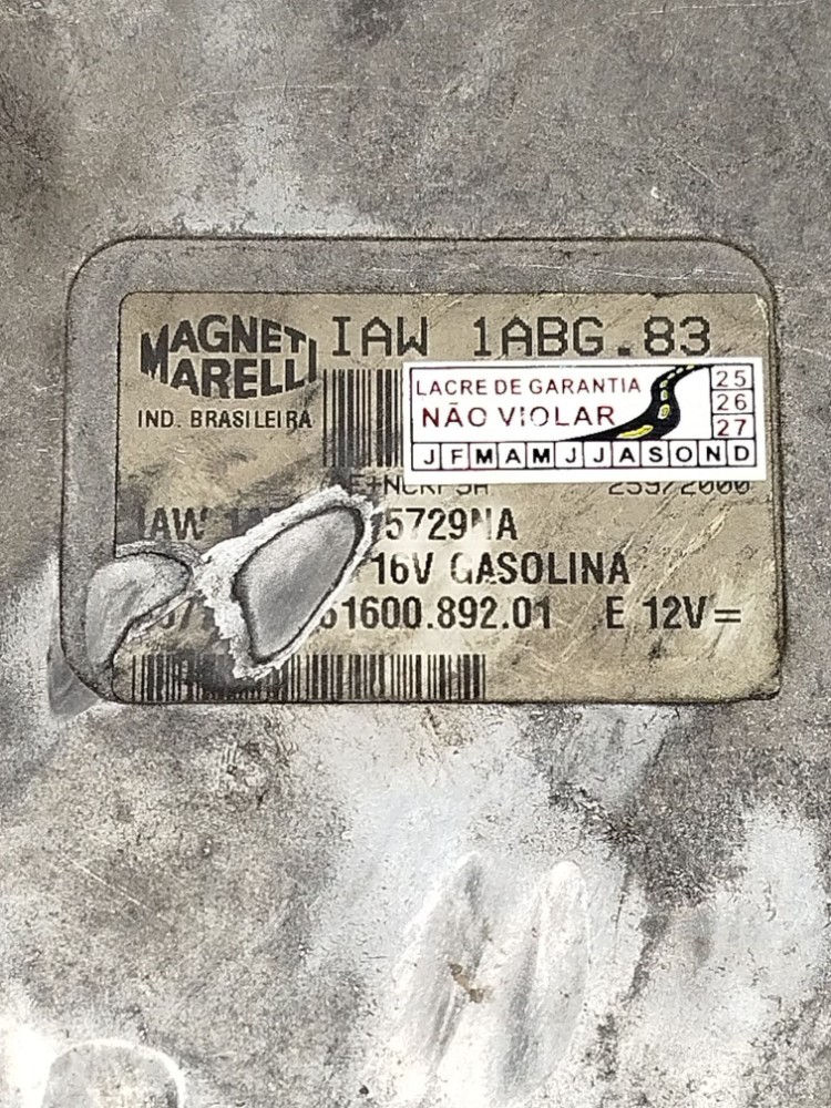 Kit Módulo Injeção Imob Chave Brava 1.6 16v 2000 Iaw1abg83 8