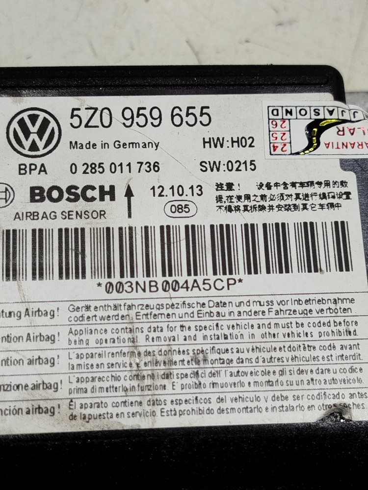 Módulo Airbag Fox 1.0 8v 2014 5Z0959655 3
