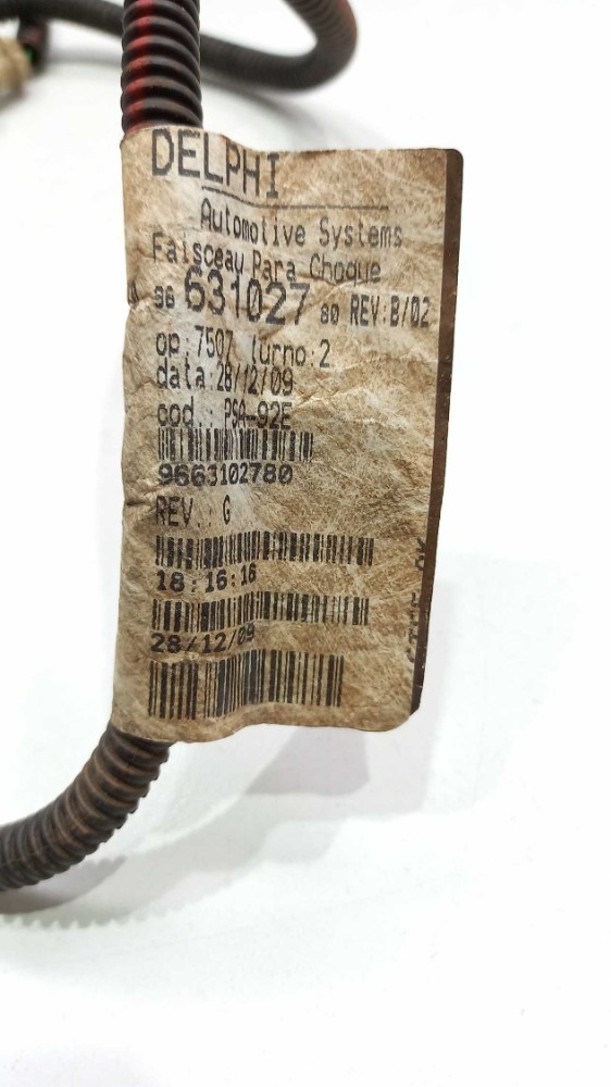 Chicote Traseiro Parachoque Neblina Peugeot 207 2010 2