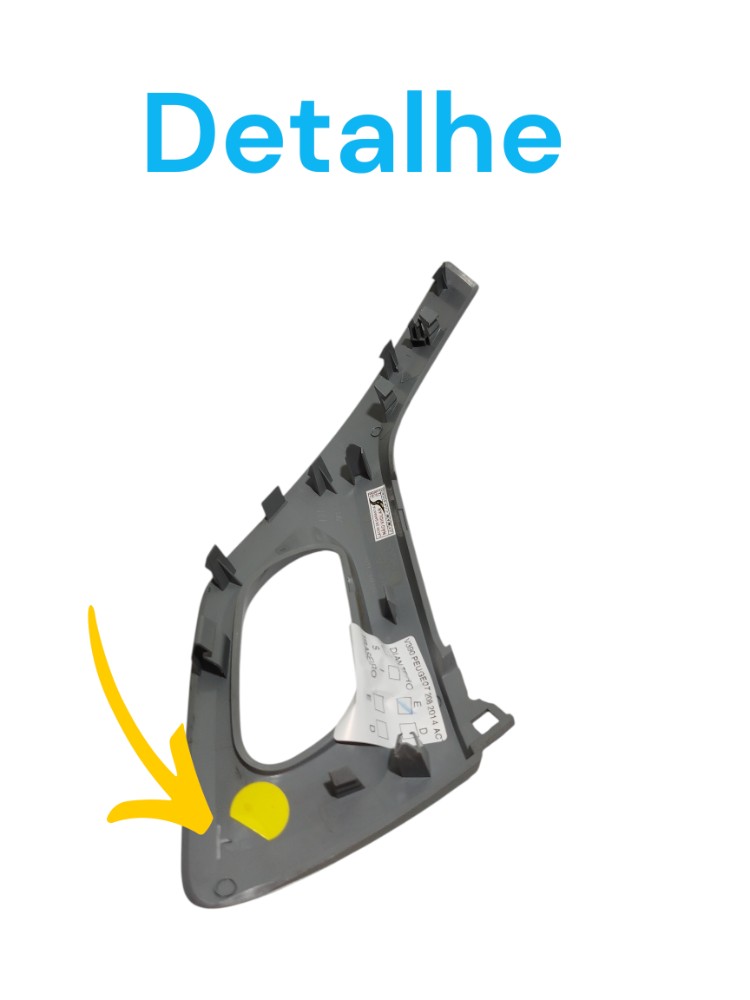 Moldura Maçaneta Diant Esquerda Peugeot 208 2013 9801764977 Prata Dianteira 5