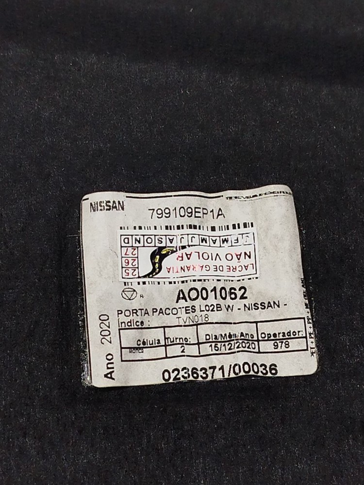 Tampão Bagagito Nissan Versa V Drive 2020/21 Orig 799109ep1a 6