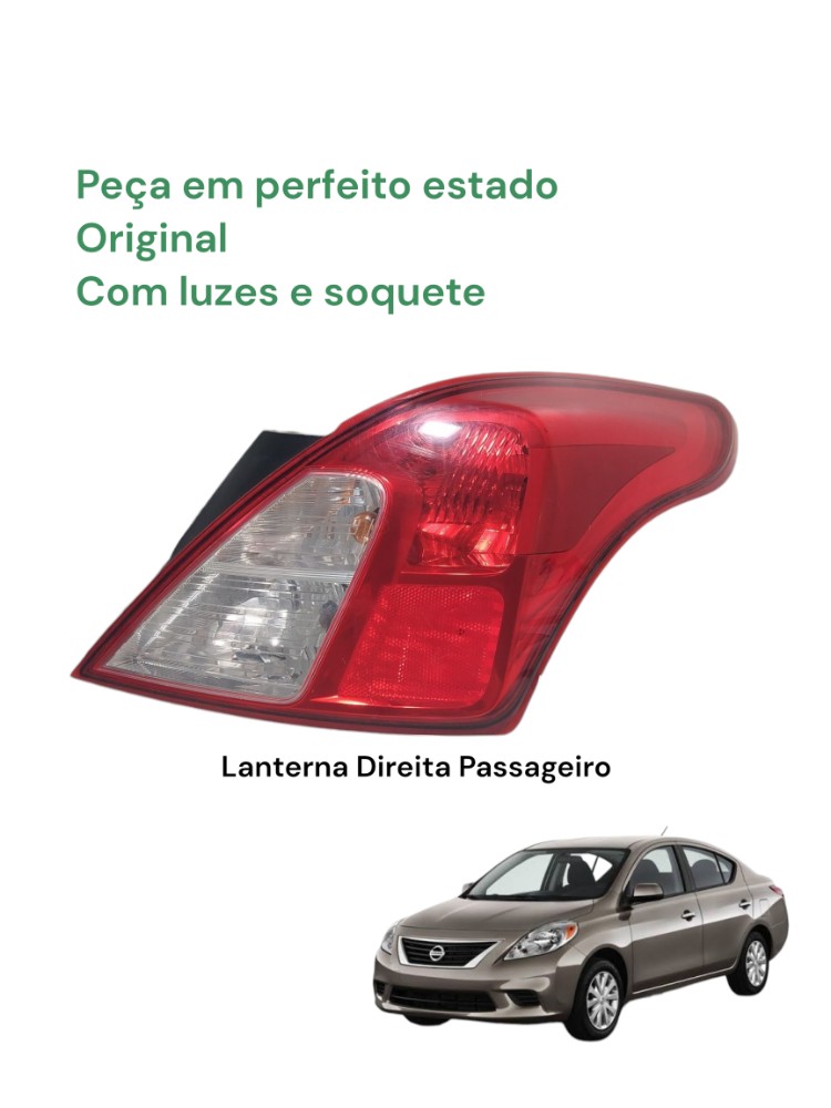Lanterna Tras Direita Nissan Versa 2012 265503bg0a Orig Direito/passageiro Acrílico 1