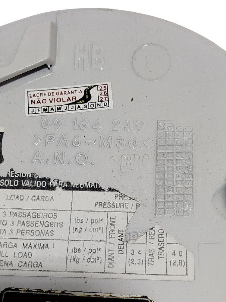 Portinhola Tampa Tanque Combustível Corsa 2004 09164239 Branco 2004 7