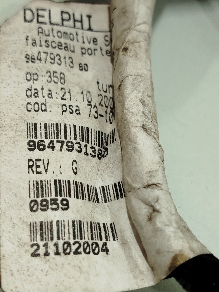Chicote Porta Diant Direita Peugeot 206 2005 4