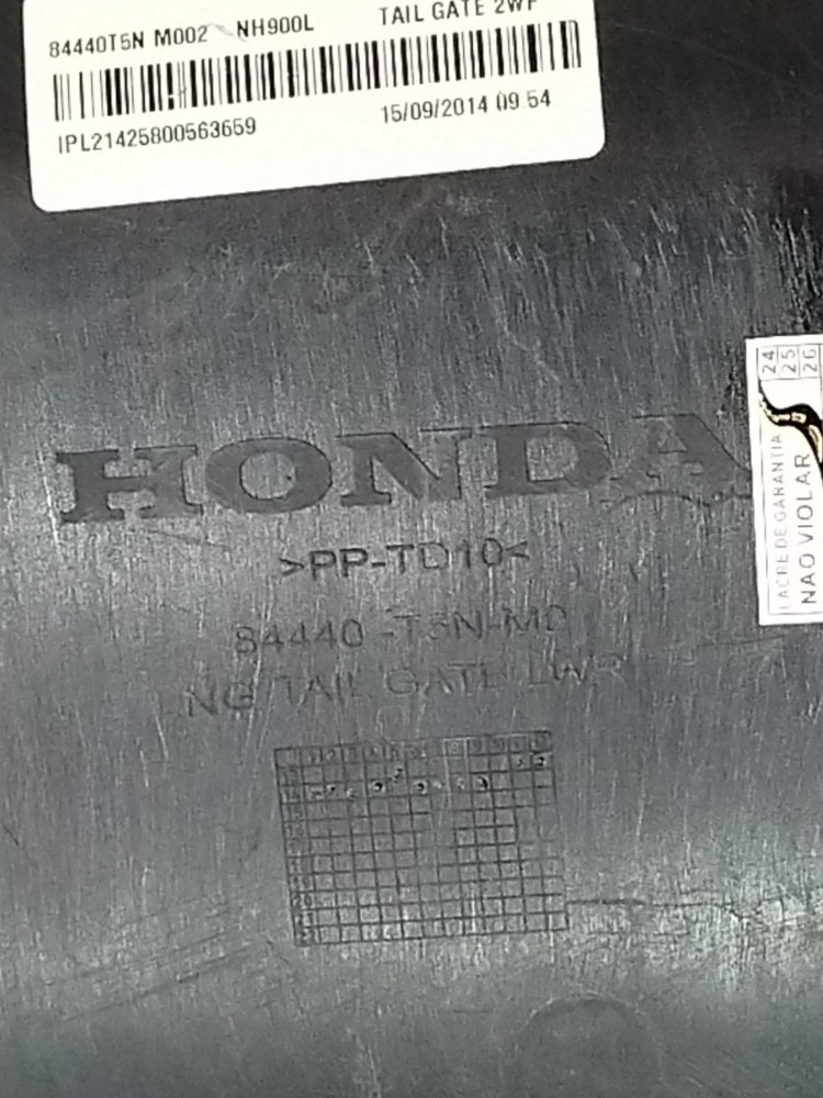 Tampão Int Porta Malas Tampa Tras Honda Fit 14 84440 T5n Mo Preto 7