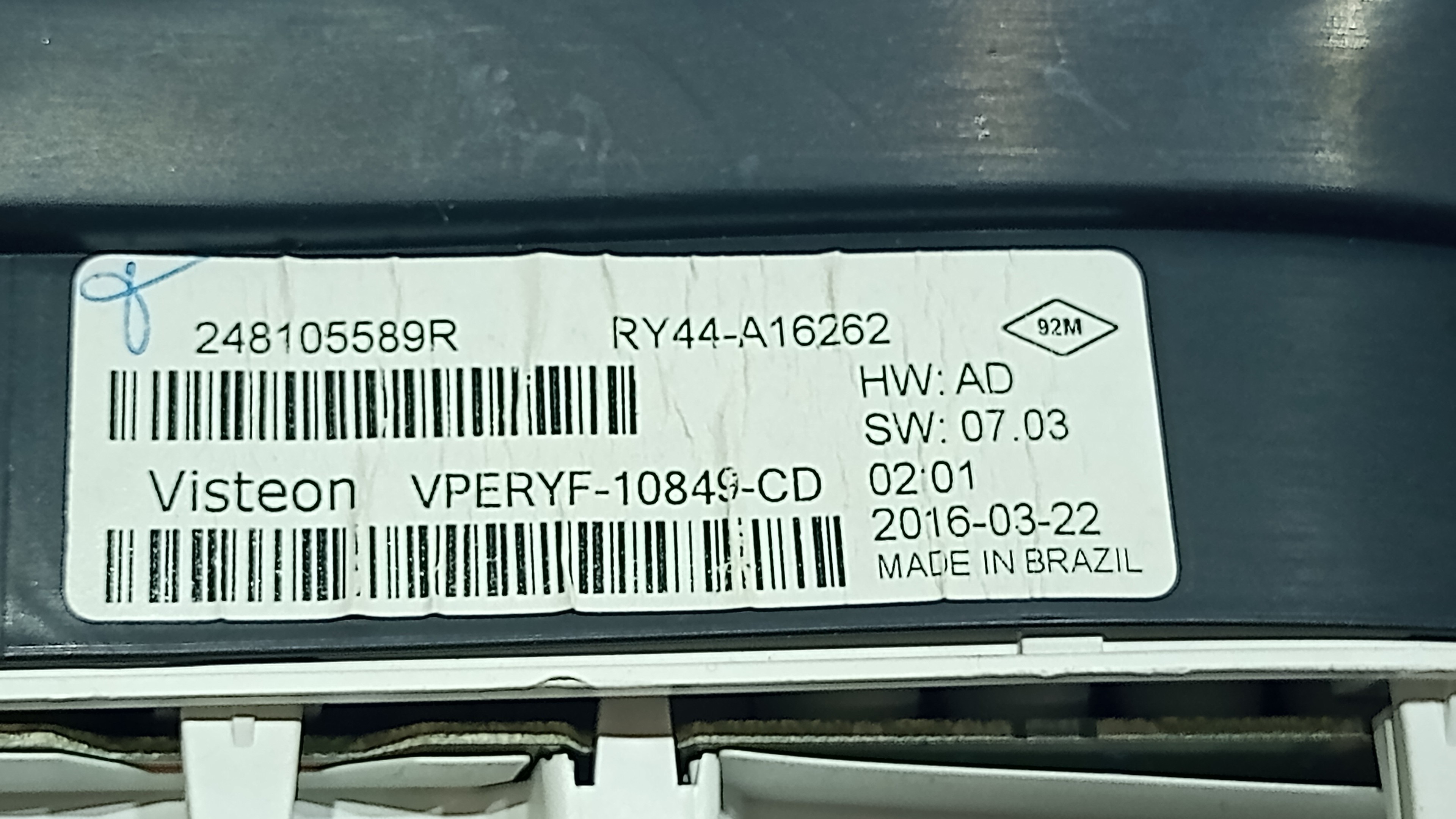 Painel Instrumentos Renault Sandero 1.0 16v 2016 248105589r Preto 5