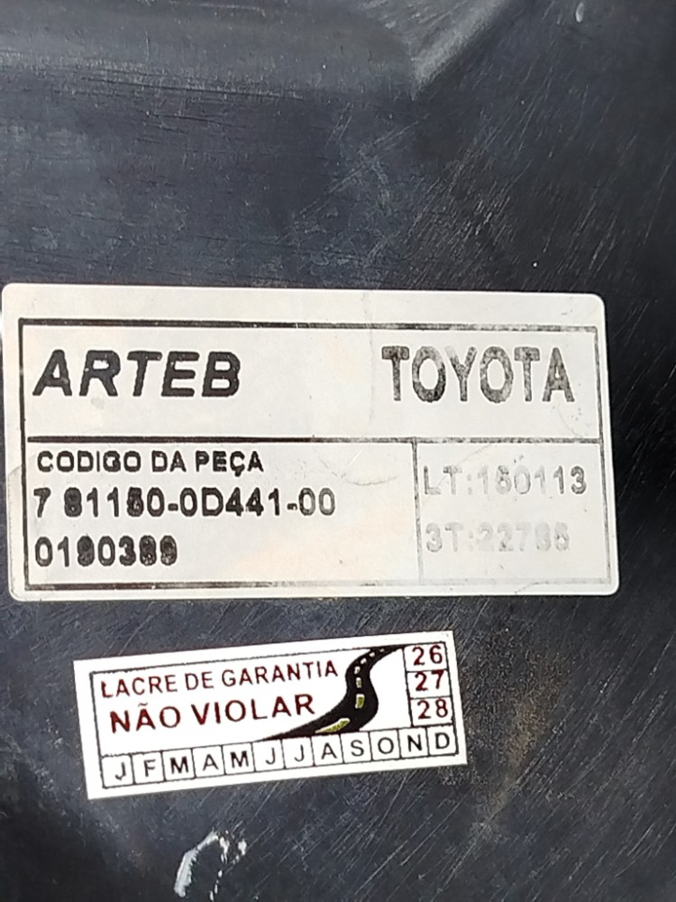 Farol Diant Esq Motorista Toyota Etios 2015 811500d441 Detal Esquerdo/motorista 2