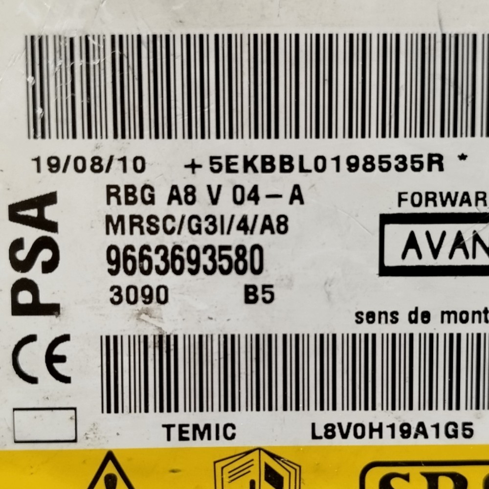 Módulo Airbag Citroen C3 2007 2008 2009 2010 2011 2012 7