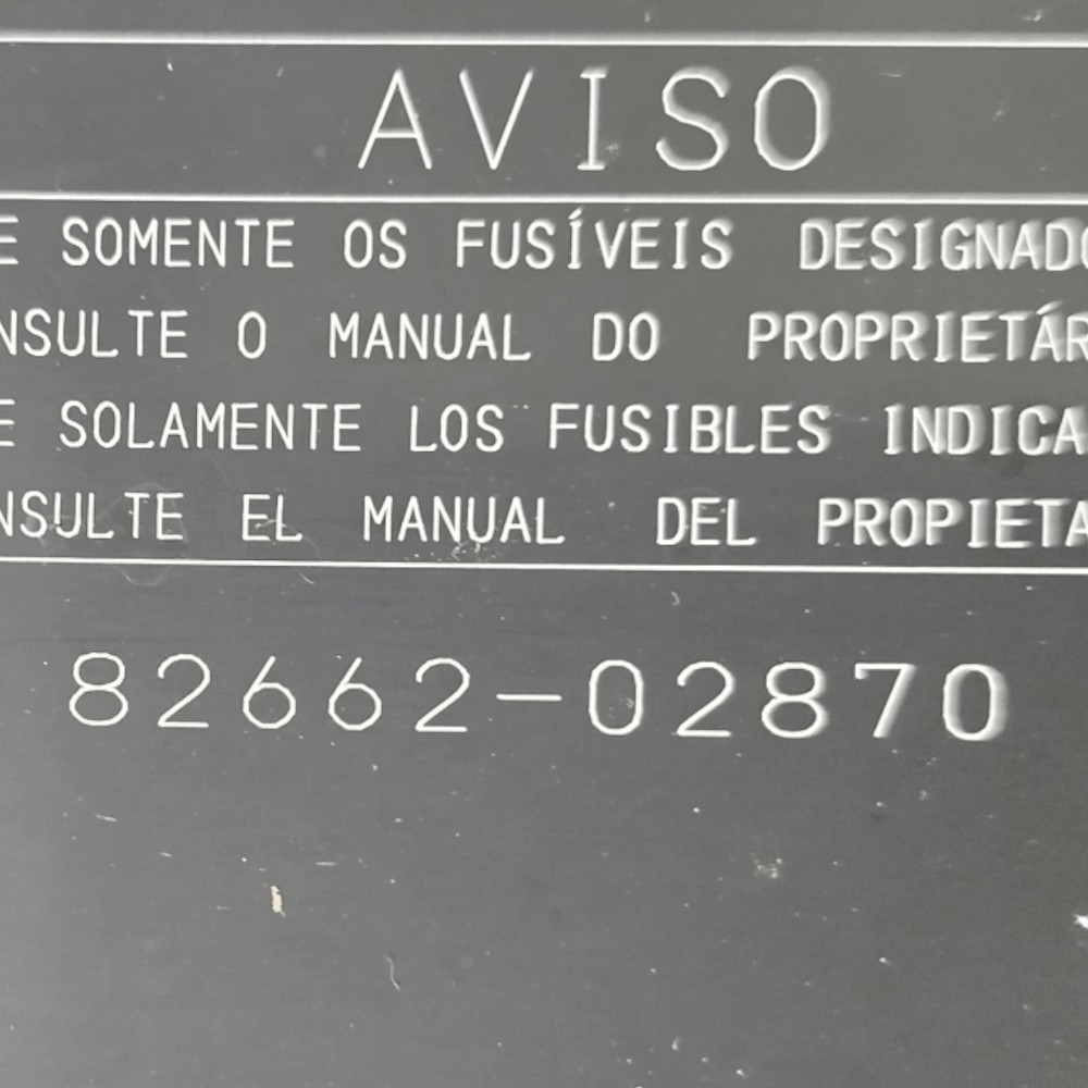 Tampa Caixa Fusíveis Toyota Corolla 2.0 2015 2023 7