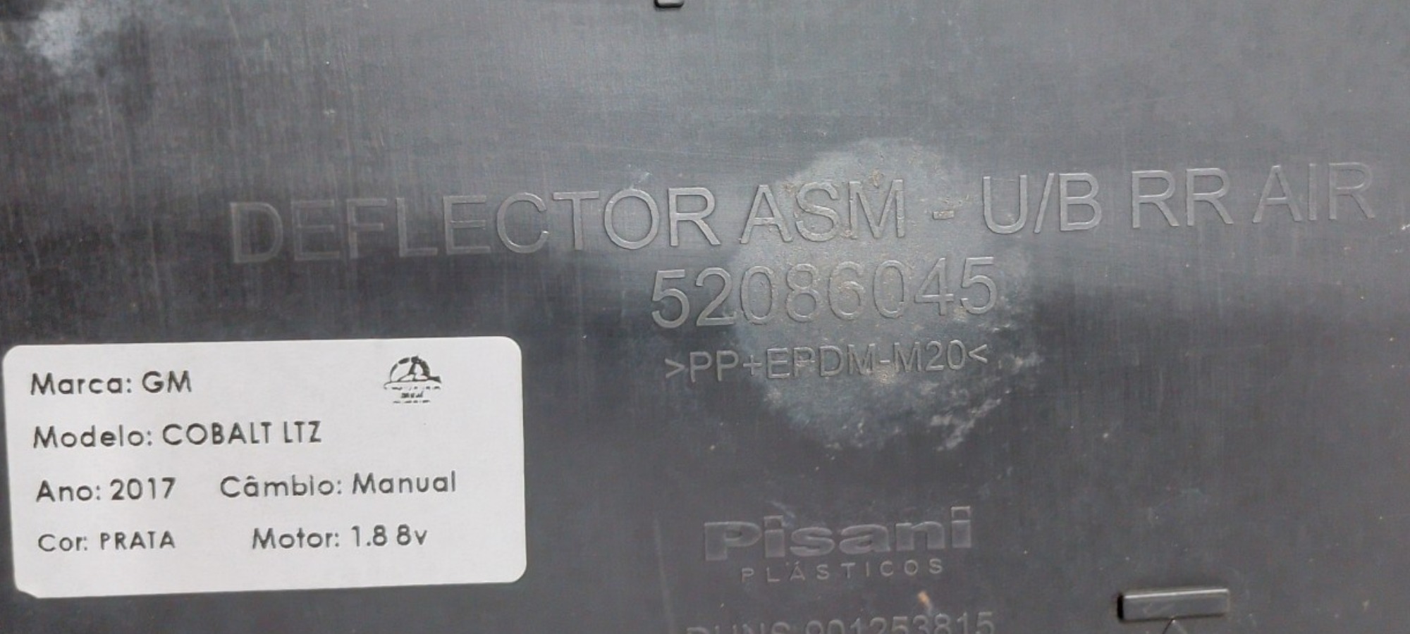 Defletor Ar Inferior Traseiro Gm Cobalt 2017 52086045 6