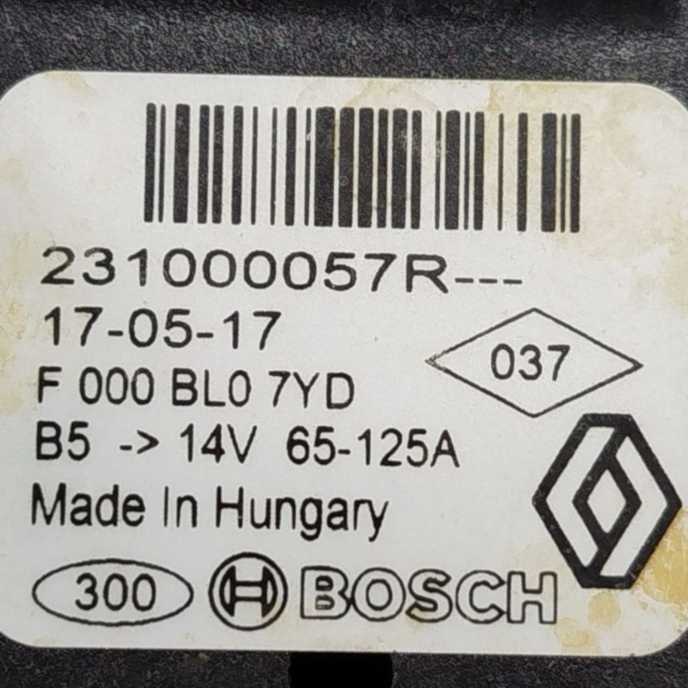 Alternador Renault Sandero Stepway 1.6 16v 2017 2018 9