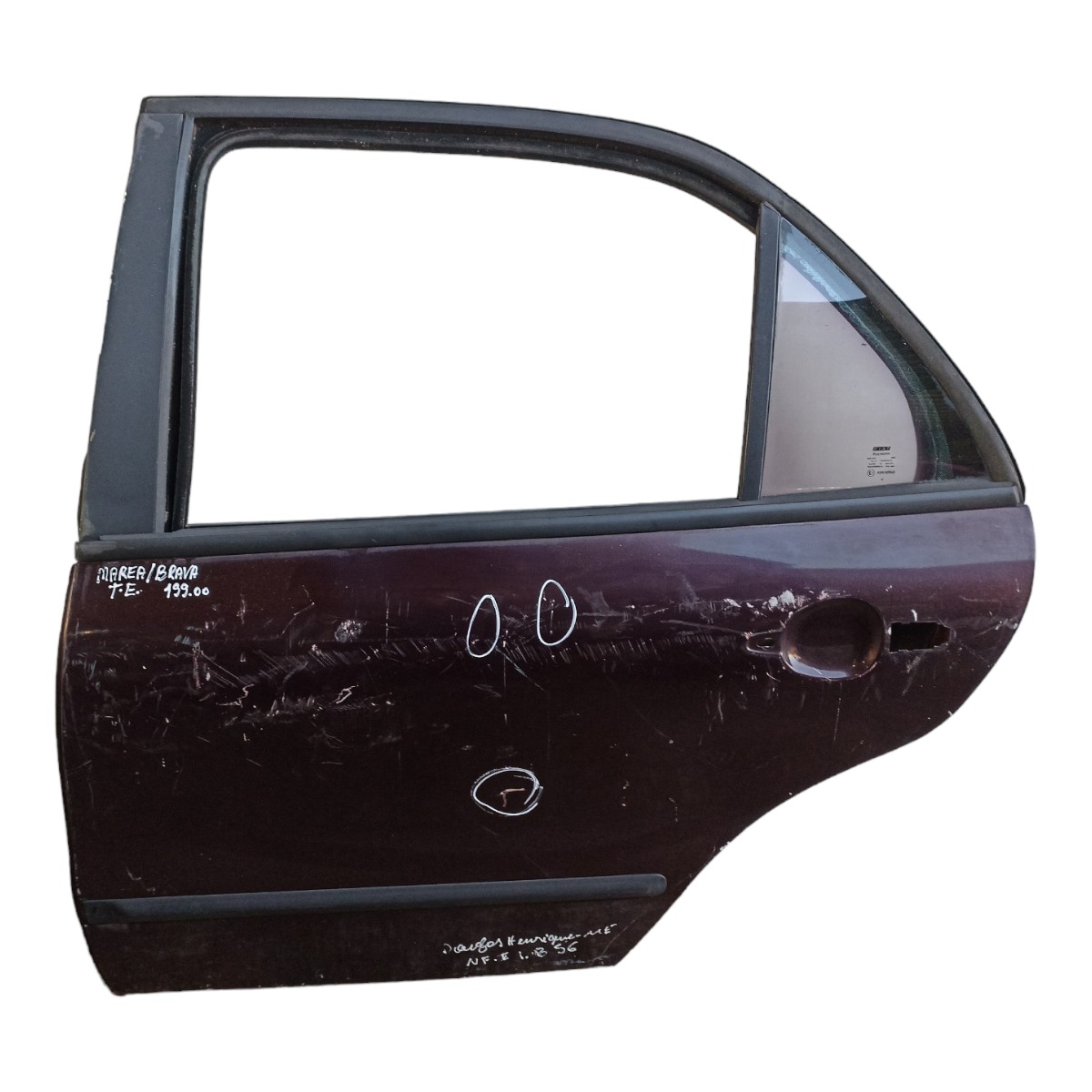 Porta Traseira Esquerda Fiat Marea Brava 1994 Traseira Esquerdo Vermelho 1