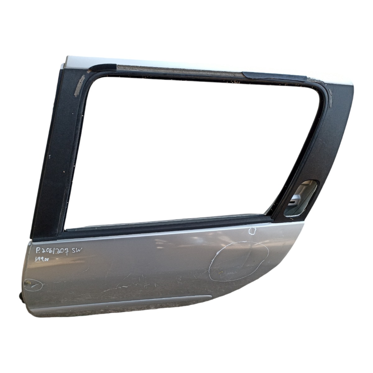 Porta Traseira Esquerda Peugeot 206 207 Sw Com Detalhe Traseira Esquerdo Prata 4