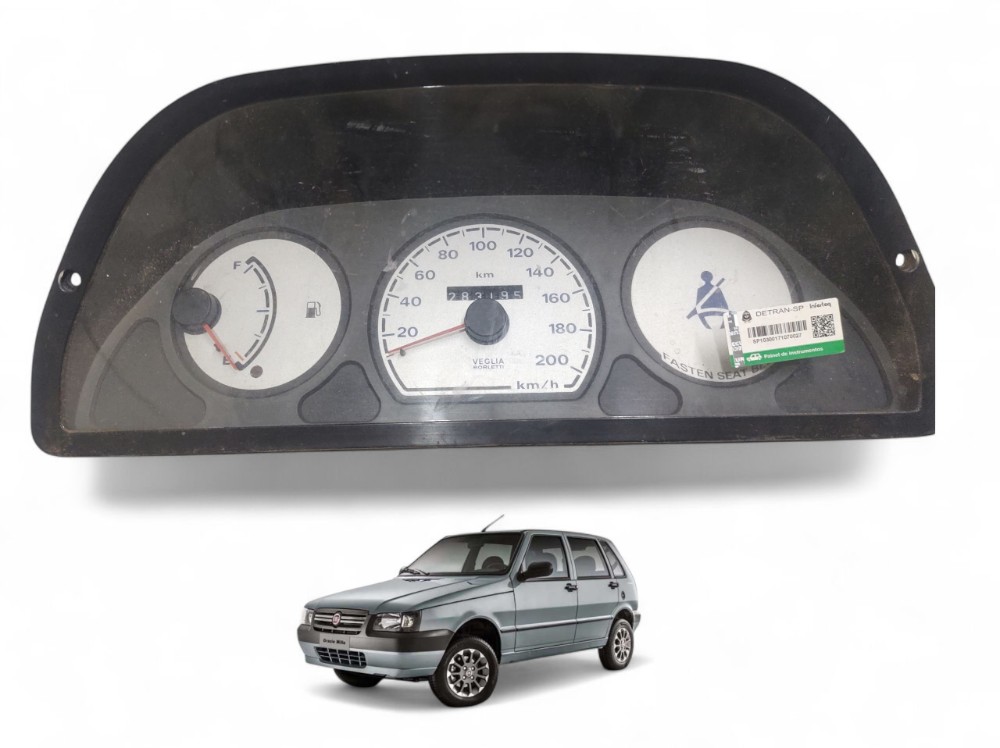 Painel Velocímetro Uno Mille 2004 A 2011 500163480 Fundo Branco