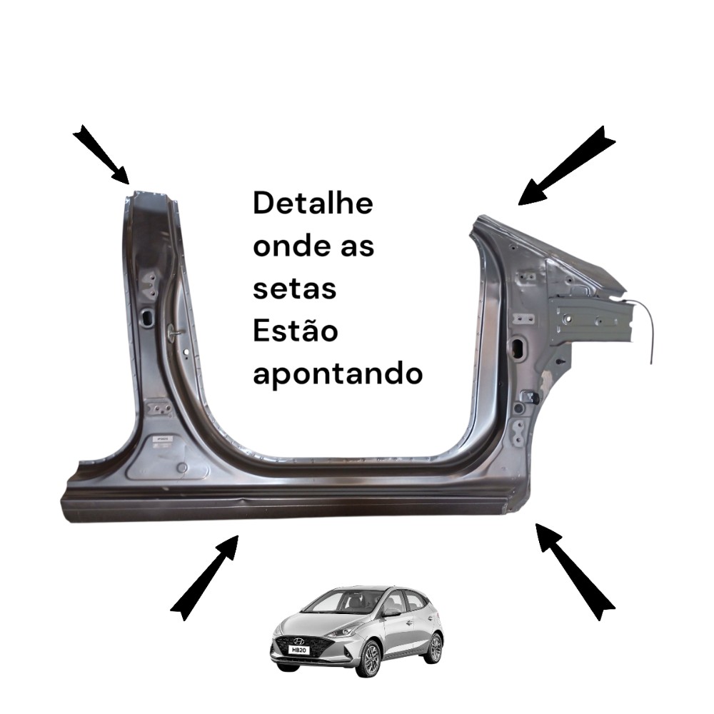 Coluna Portas Direita Caixa Ar Hb20 2020 2021 2022 Original Chumbo